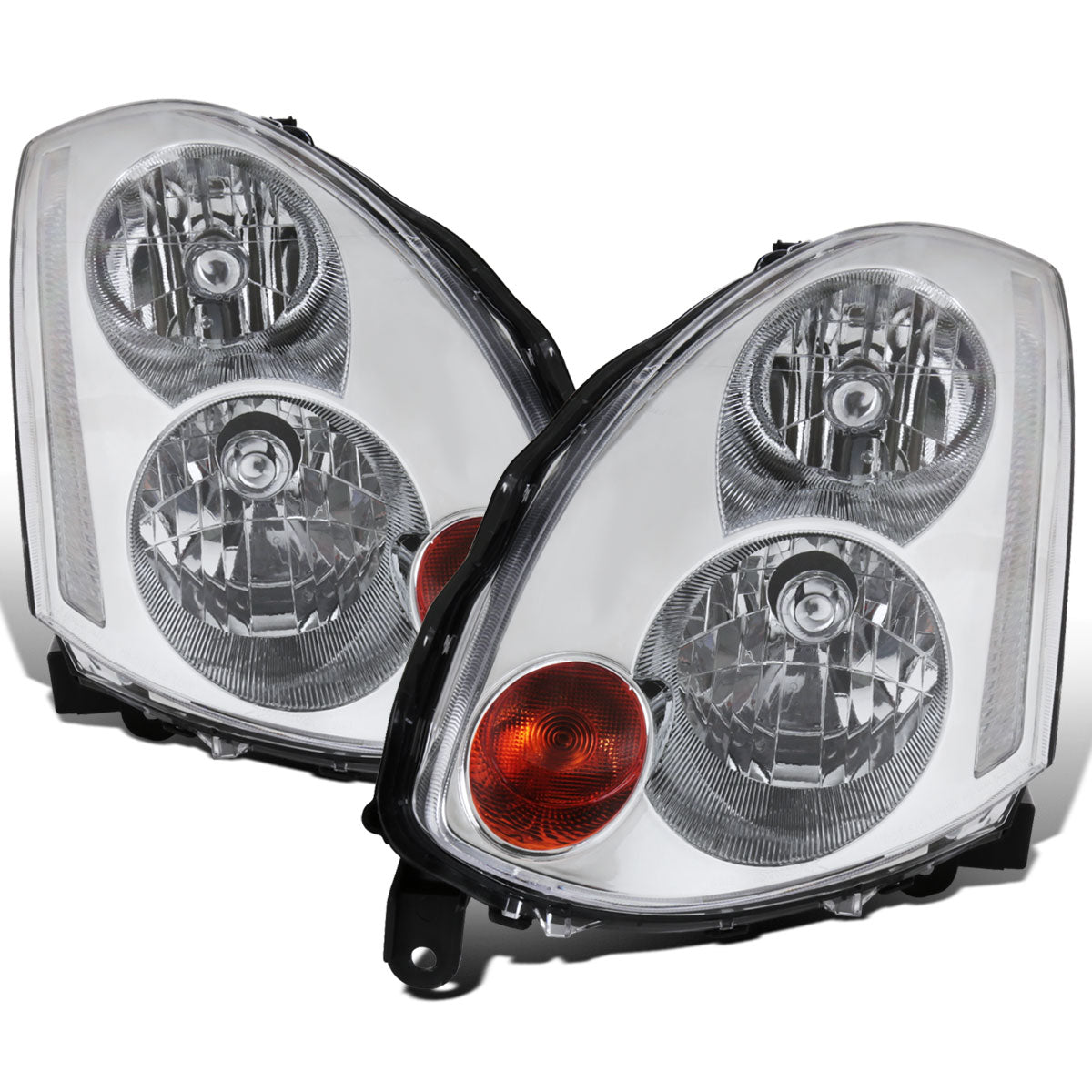 Ronnin - Fits 2003-2005 Infiniti G35 2Dr Coupe Xenon HID Factory Replacement Headlights Assembly Pair | Chrome