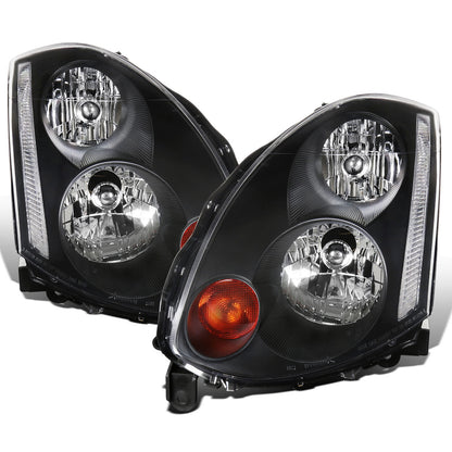 Ronnin - Fits 2003-2005 Infiniti G35 2Dr Coupe Xenon HID Factory Replacement Headlights Assembly Pair | Black