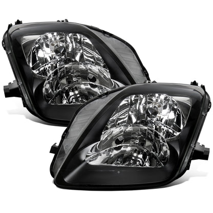 Ronnin - Fits 1997-2001 Honda Prelude Headlights Assembly Factory Direct Replacement Pair | Black