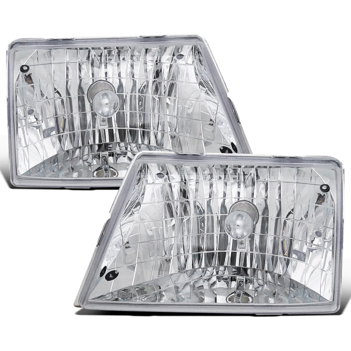 Ronnin - Fits 1998-2000 Ford Ranger Halogen Headlights Pair | Chrome