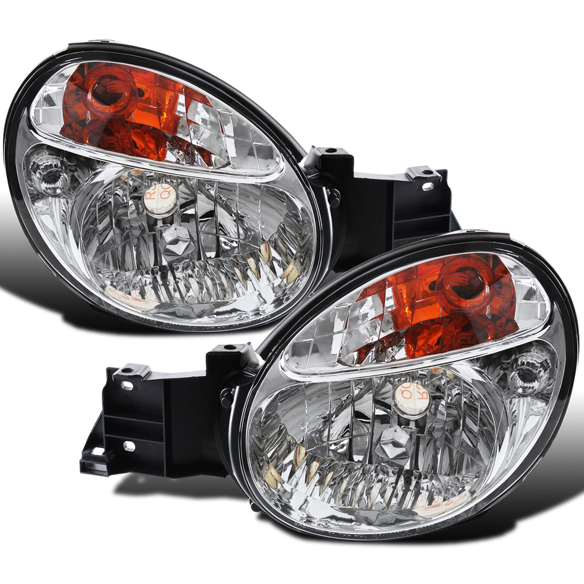 Ronnin - Fits 2002-2003 Subaru Impreza Factory Replacement Halogen Headlights Assembly Pair | Chrome
