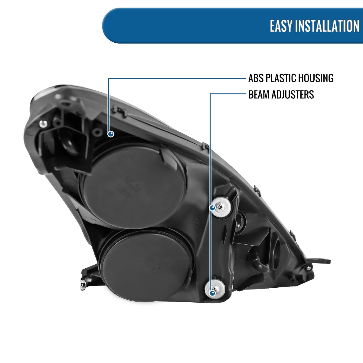 Ronnin - Fits 2000-2005 Toyota Celica GT GTS Projector Headlights Assembly OE Replacement Pair | Chrome