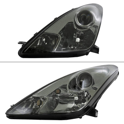 Ronnin - Fits 2000-2005 Toyota Celica GT GTS Projector Headlights Assembly OE Replacement Pair | Smoke