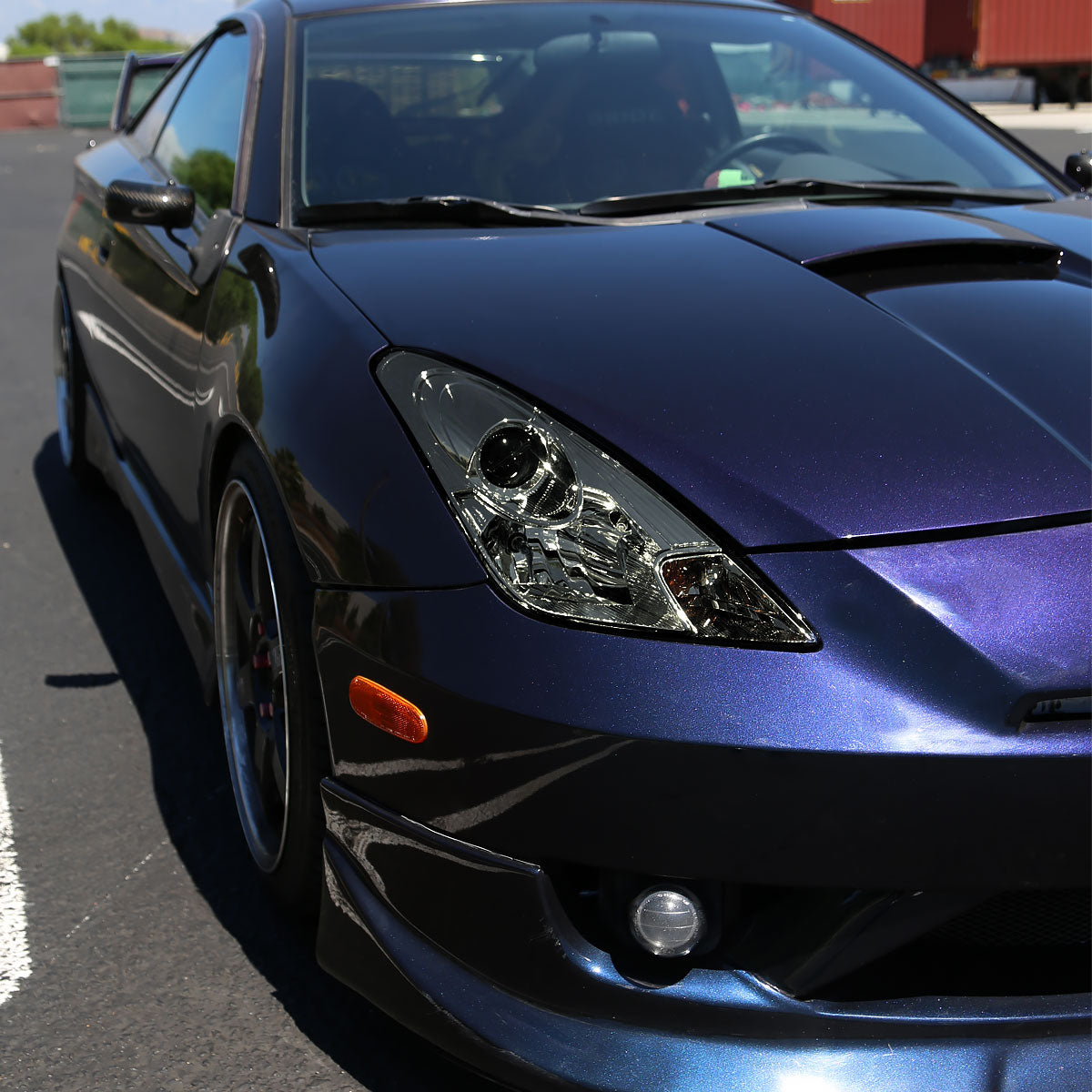 Ronnin - Fits 2000-2005 Toyota Celica GT GTS Projector Headlights Assembly OE Replacement Pair | Smoke