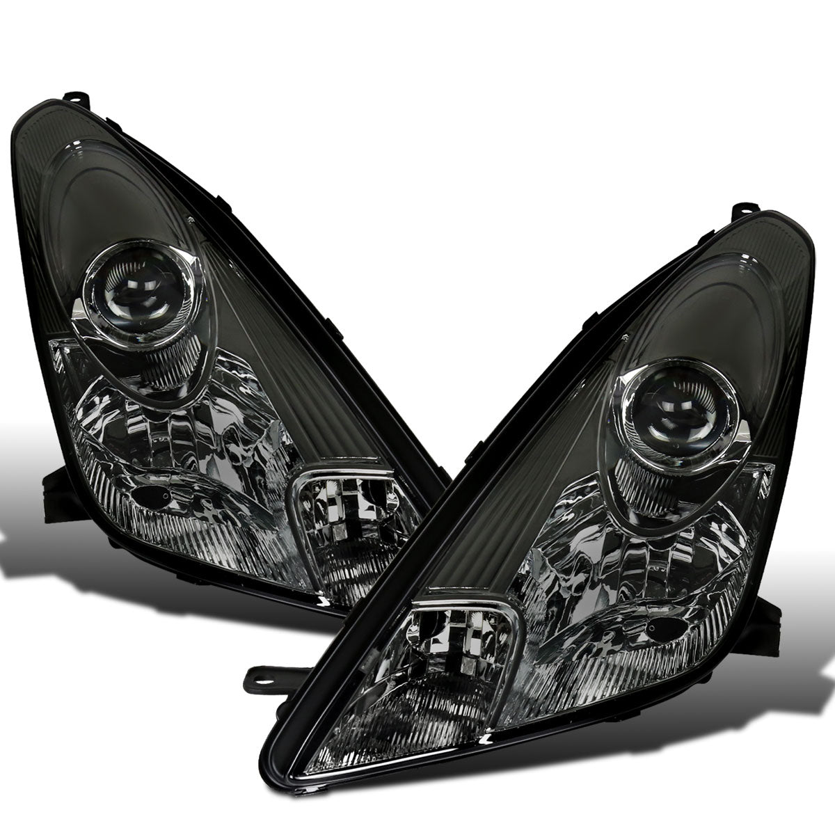 Ronnin - Fits 2000-2005 Toyota Celica GT GTS Projector Headlights Assembly OE Replacement Pair | Smoke