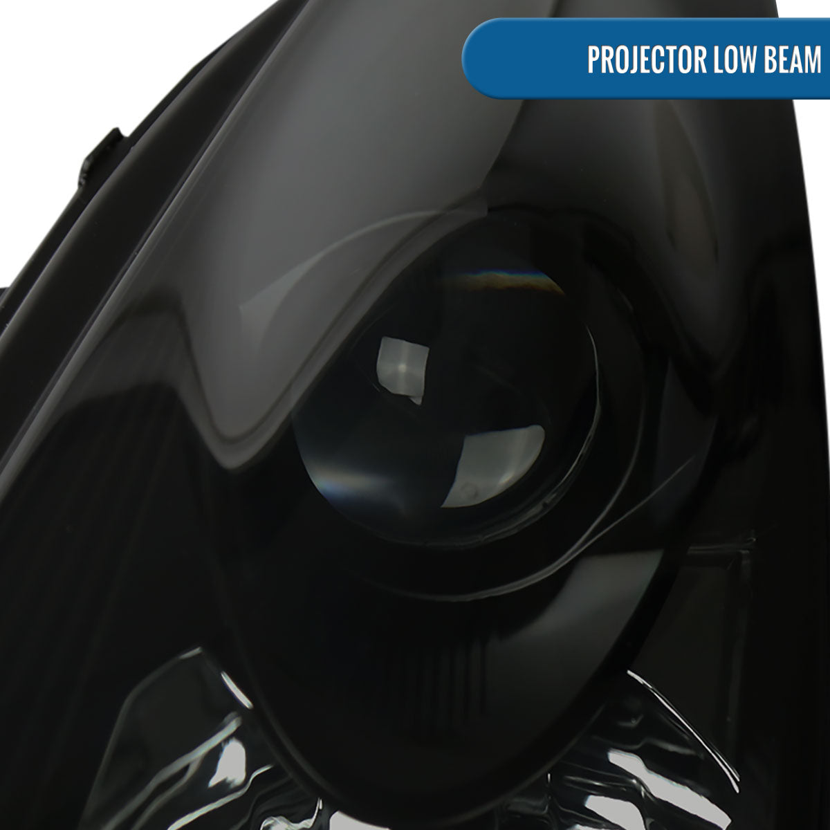 Ronnin - Fits 2000-2005 Toyota Celica GT GTS Projector Headlights Assembly OE Replacement Pair | Black Housing | Smoke