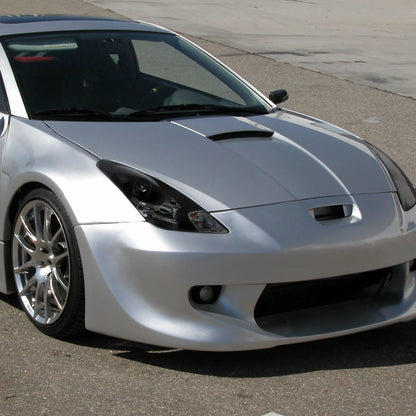 Ronnin - Fits 2000-2005 Toyota Celica GT GTS Projector Headlights Assembly OE Replacement Pair | Black Housing | Smoke