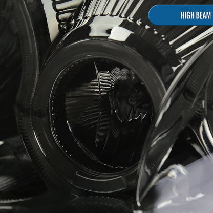 Ronnin - Fits 2000-2005 Mitsubishi Eclipse Upgraded LED Dual Halo Rims Running Lights Projector Headlights Assembly Pair | Smoke