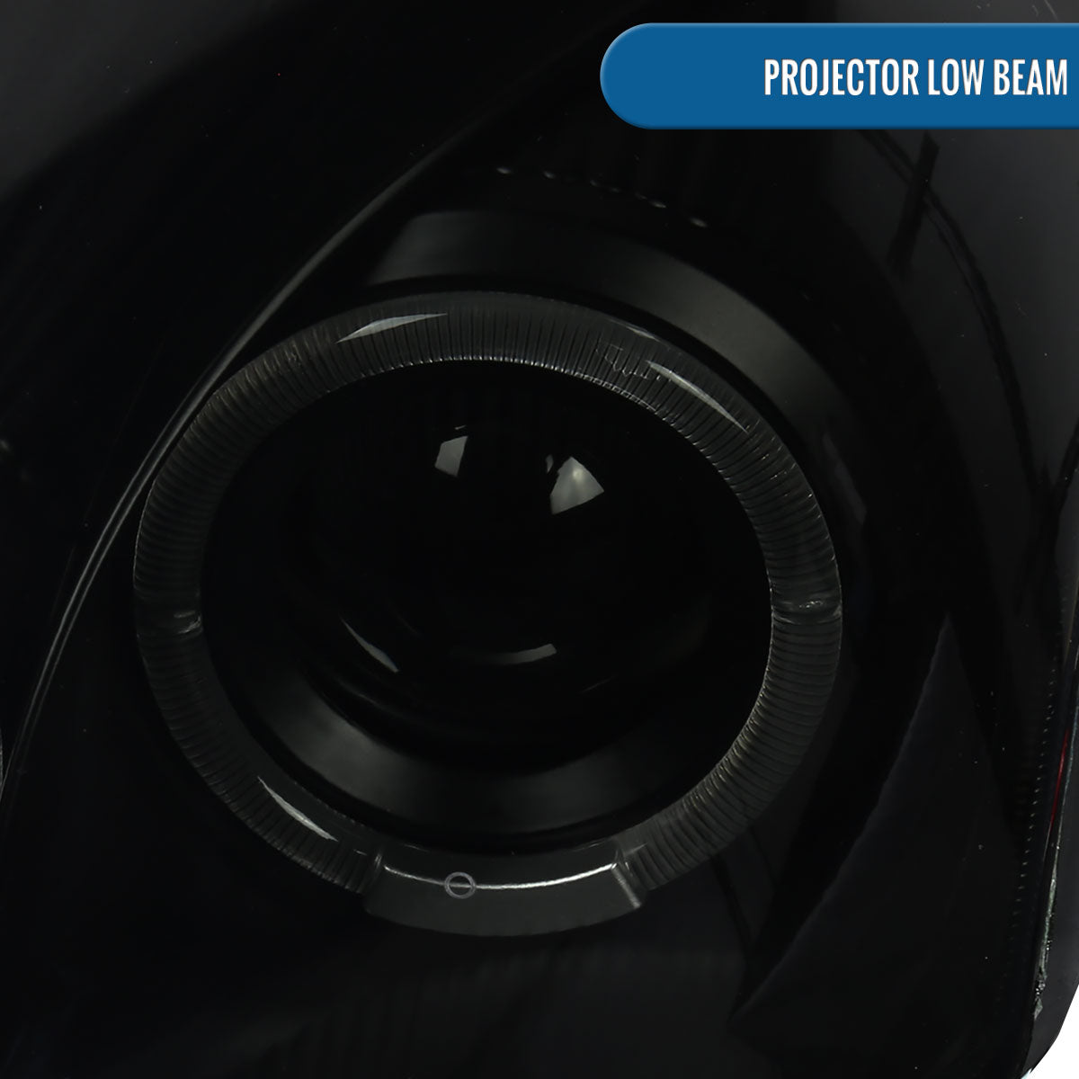 Ronnin - Fits 2000-2005 Mitsubishi Eclipse Upgraded LED Dual Halo Rims Running Lights Projector Headlights Assembly Pair | Black Smoke