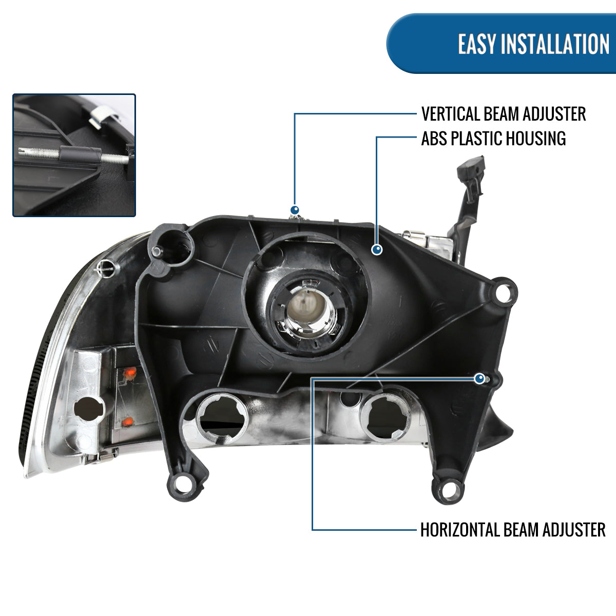 Ronnin - Fits 1997-2004 Dodge Dakota 1998-2003 Durango Replacement Headlights Assembly Pair | Smoke