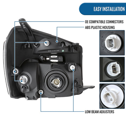 Ronnin - Fits 2005-2009 Chevy Equinox Factory Replacement Headlights Assembly Pair | Smoke