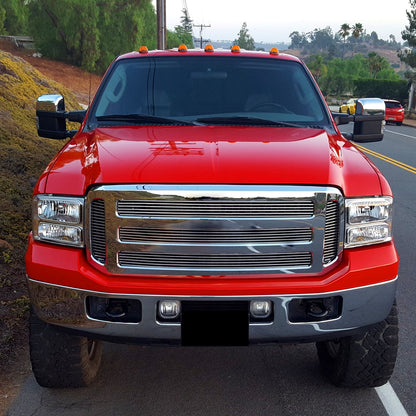 Ronnin - Fits 2005-2007 Ford F250 F350 F450 F550 2005 US Excursion Factory Replacement Headlights Assembly Pair | Chrome