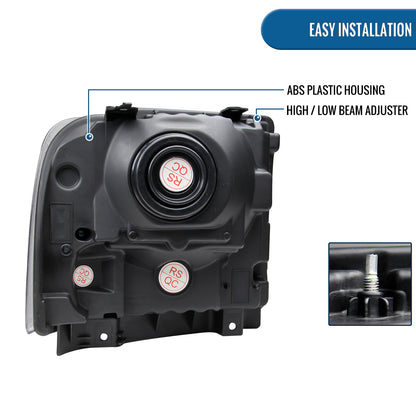 Ronnin - Fits 2005-2007 Ford F250 F350 F450 F550 2005 US Excursion Factory Replacement Headlights Assembly Pair | Smoke