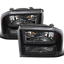 Ronnin - Fits 2005-2007 Ford F250 F350 F450 F550 2005 US Excursion Factory Replacement Headlights Assembly Pair | Black