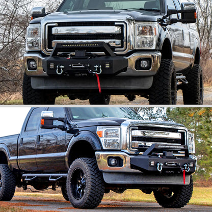 Ronnin - Fits 2011-2016 Ford F250 F350 F450 F550 Super Duty Factory Replacement Headlights Assembly Pair | Chrome