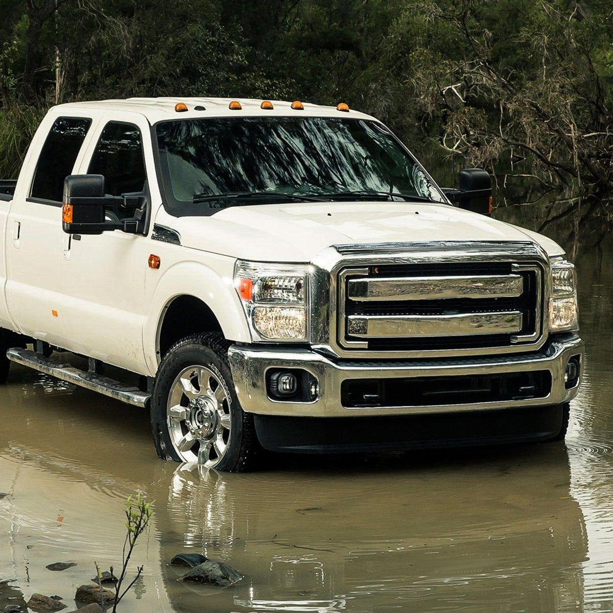 Ronnin - Fits 2011-2016 Ford F250 F350 F450 F550 Super Duty Factory Replacement Headlights Assembly Pair | Chrome