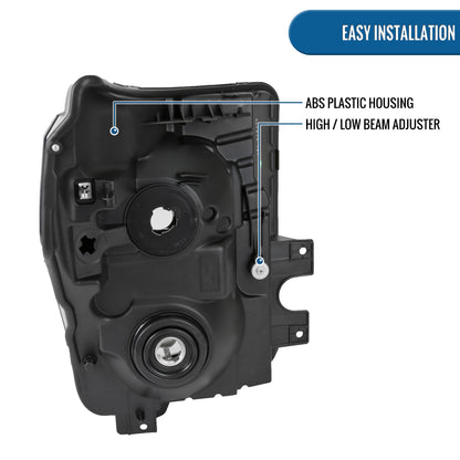 Ronnin - Fits 2011-2016 Ford F250 F350 F450 F550 Super Duty Factory Replacement Headlights Assembly Pair | Chrome