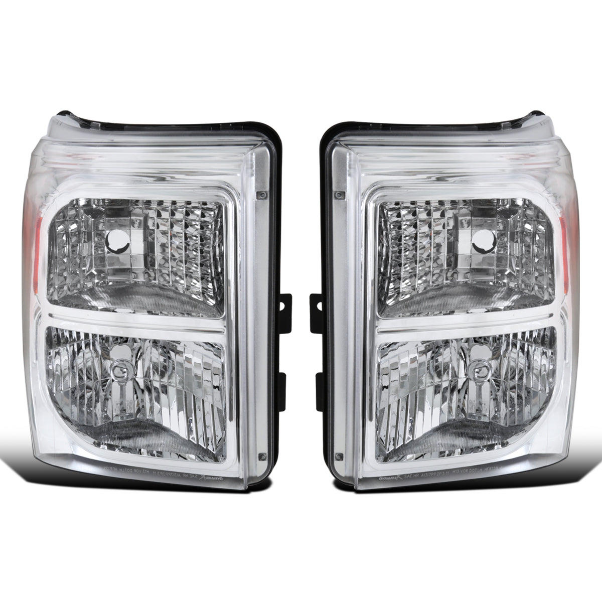 Ronnin - Fits 2011-2016 Ford F250 F350 F450 F550 Super Duty Factory Replacement Headlights Assembly Pair | Chrome
