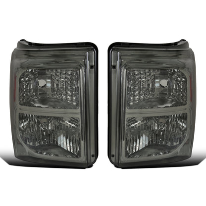 Ronnin - Fits 2011-2016 Ford F250 F350 F450 F550 Super Duty Factory Replacement Headlights Assembly Pair | Smoke