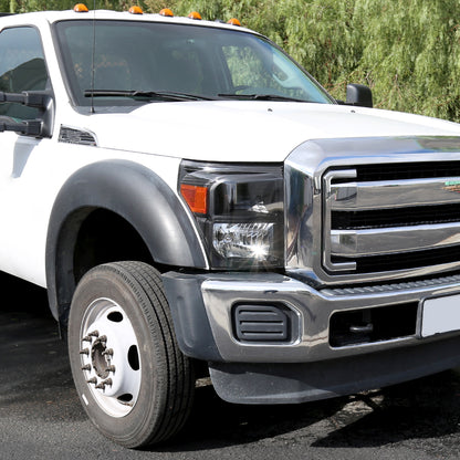 Ronnin - Fits 2011-2016 Ford F250 F350 F450 F550 Super Duty Factory Replacement Headlights Assembly Pair | Black