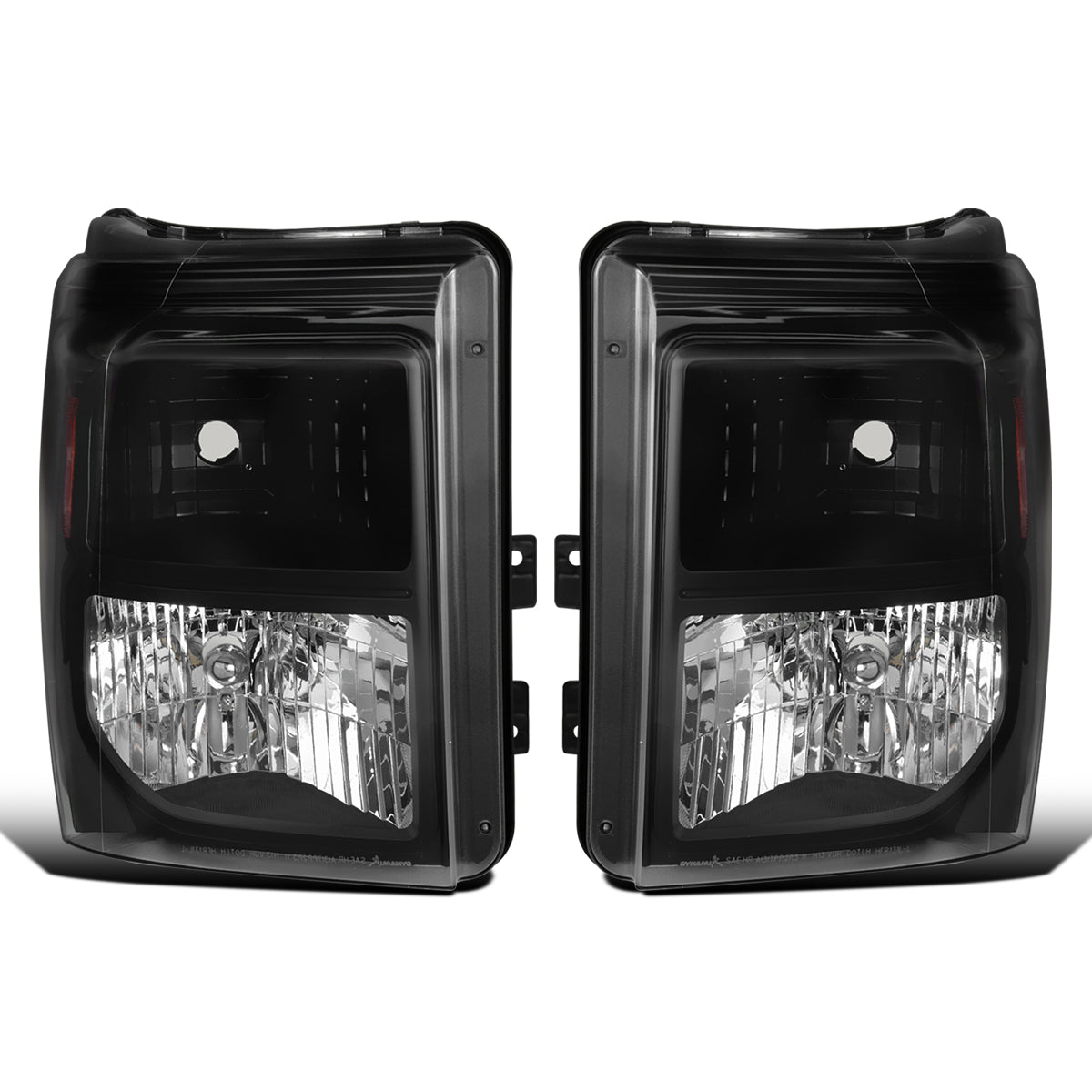 Ronnin - Fits 2011-2016 Ford F250 F350 F450 F550 Super Duty Factory Replacement Headlights Assembly Pair | Black