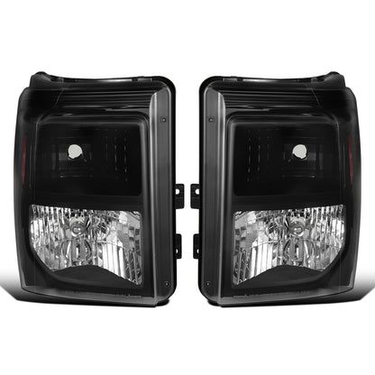 Ronnin - Fits 2011-2016 Ford F250 F350 F450 F550 Super Duty Factory Replacement Headlights Assembly Pair | Black