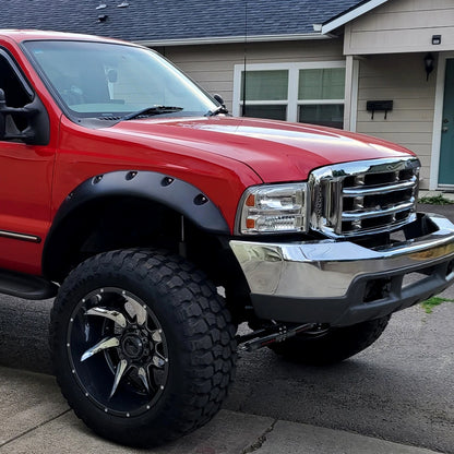 Ronnin - Fits 1999-2004 Ford F250 F350 F450 F550 Super Duty 2000-2004 US Excursion All-in-One Factory Replacement Headlights Assembly Pair | Chrome