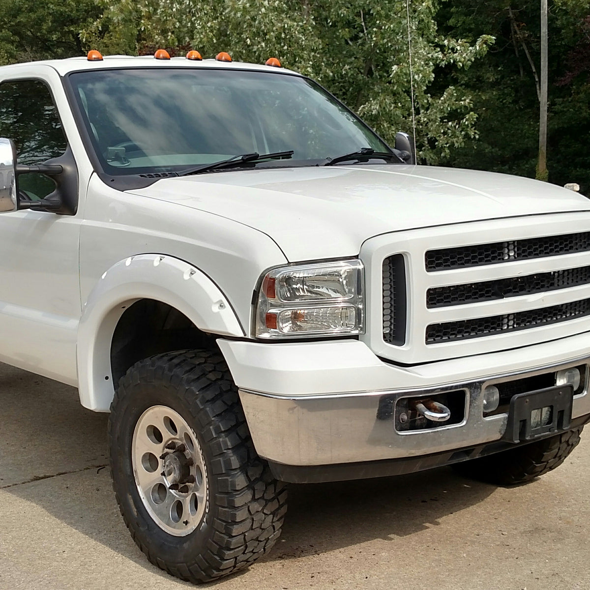 Ronnin - Fits 1999-2004 Ford F250 F350 F450 F550 Super Duty 2000-2004 US Excursion All-in-One Factory Replacement Headlights Assembly Pair | Chrome