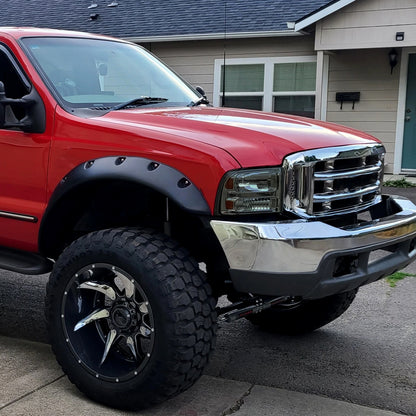 Ronnin - Fits 1999-2004 Ford F250 F350 F450 F550 Super Duty 2000-2004 US Excursion All-in-One Factory Replacement Headlights Assembly Pair | Smoke