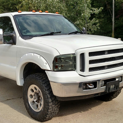 Ronnin - Fits 1999-2004 Ford F250 F350 F450 F550 Super Duty 2000-2004 US Excursion All-in-One Factory Replacement Headlights Assembly Pair | Smoke