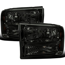 Ronnin - Fits 1999-2004 Ford F250 F350 F450 F550 Super Duty 2000-2004 US Excursion All-in-One Factory Replacement Headlights Assembly Pair | Smoke