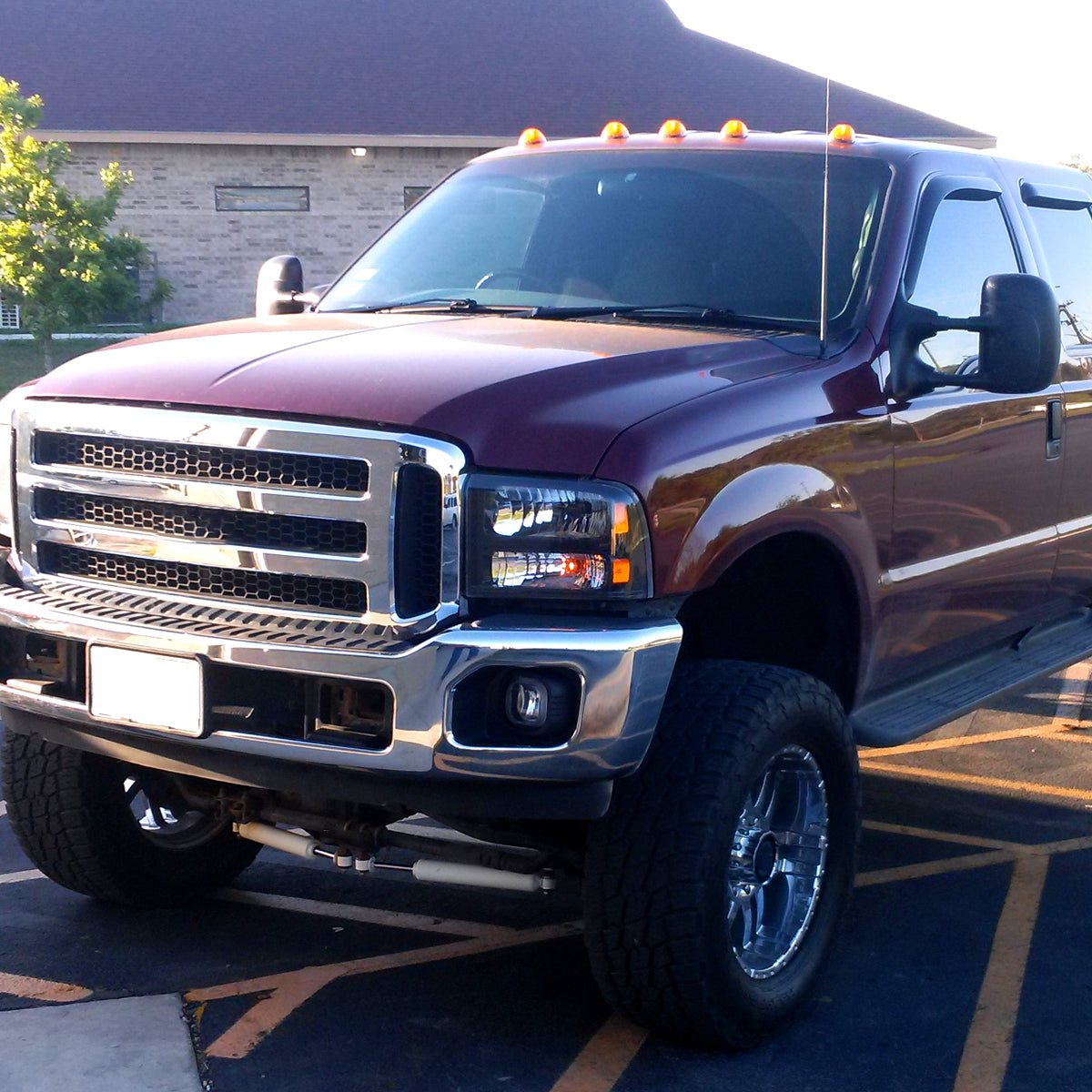 Ronnin - Fits 1999-2004 Ford F250 F350 F450 F550 Super Duty 2000-2004 US Excursion All-in-One Factory Replacement Headlights Assembly Pair | Black