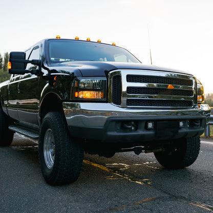 Ronnin - Fits 1999-2004 Ford F250 F350 F450 F550 Super Duty 2000-2004 US Excursion All-in-One Factory Replacement Headlights Assembly Pair | Black