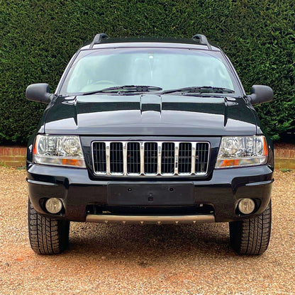 Ronnin - Fits 1999-2004 Jeep Grand Cherokee Factory Replacement Headlights Clear Turn Signal Lens Assembly Pair | Chrome