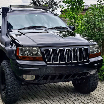 Ronnin - Fits 1999-2004 Jeep Grand Cherokee Factory Replacement Headlights Amber Turn Signals Lens Assembly Pair | Smoke