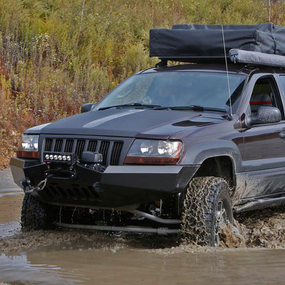 Ronnin - Fits 1999-2004 Jeep Grand Cherokee Factory Replacement Headlights Amber Turn Signals Lens Assembly Pair | Black