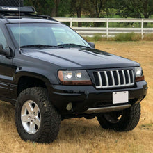 Ronnin - Fits 1999-2004 Jeep Grand Cherokee Factory Replacement Headlights Amber Turn Signals Lens Assembly Pair | Black