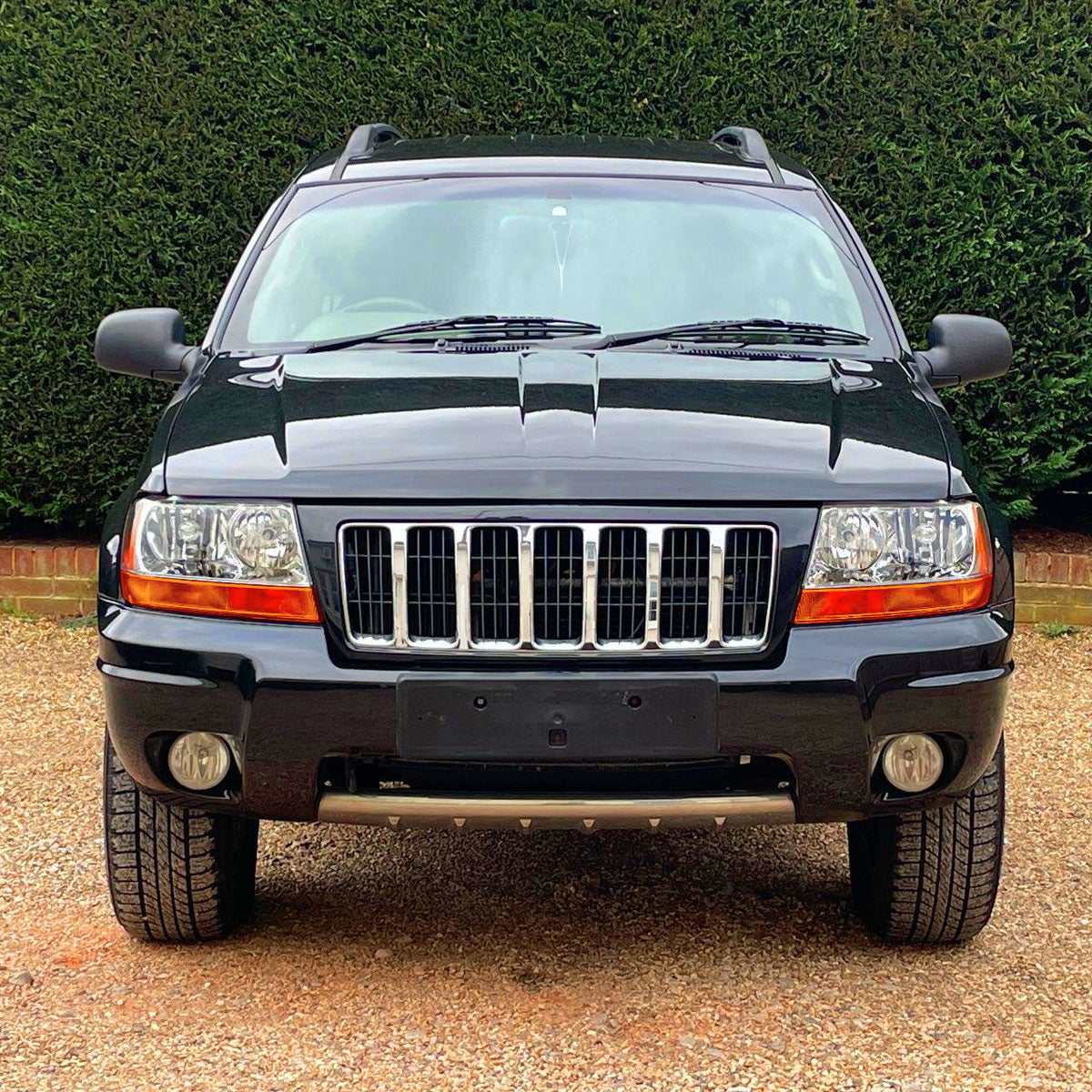 Ronnin - Fits 1999-2004 Jeep Grand Cherokee Factory Replacement Headlights Amber Turn Signals Lens Assembly Pair | Chrome