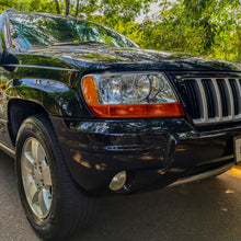 Ronnin - Fits 1999-2004 Jeep Grand Cherokee Factory Replacement Headlights Amber Turn Signals Lens Assembly Pair | Chrome