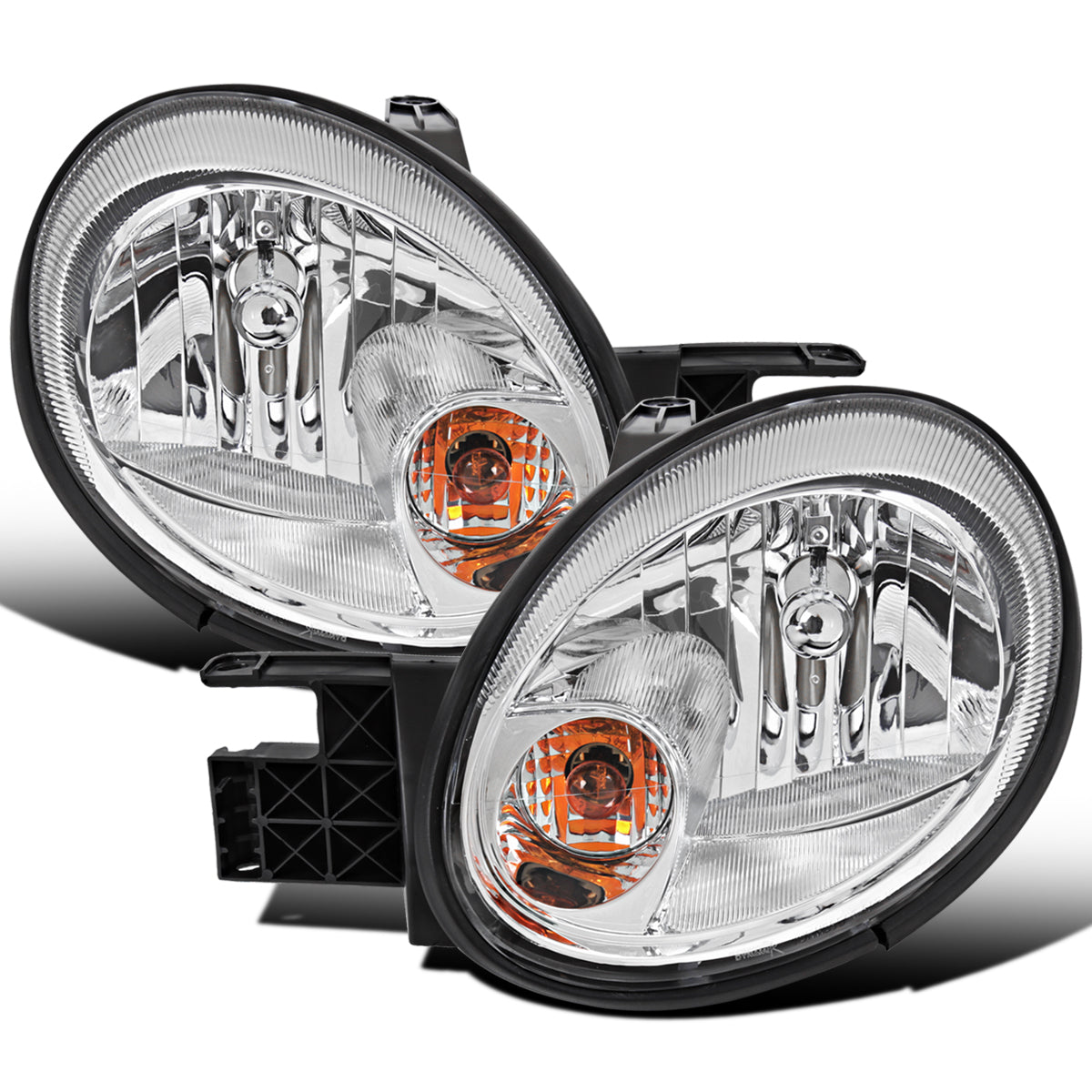Ronnin - Fits 2003-2005 Dodge Neon Factory Replacement Headlights Assembly Pair | Chrome