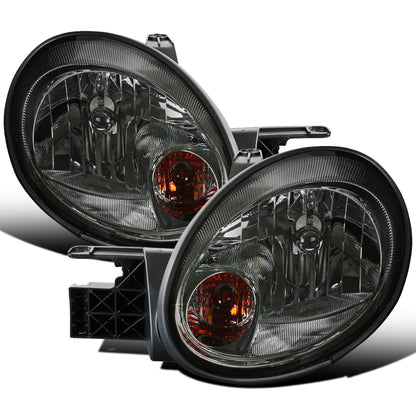 Ronnin - Fits 2003-2005 Dodge Neon Factory Replacement Headlights Assembly Pair | Smoke
