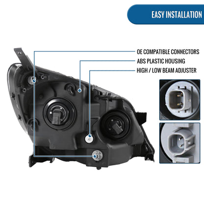 Ronnin - Fits 2005-2007 Honda Odyssey Factory Direct Replacement Headlights Accessories Pair | Chrome