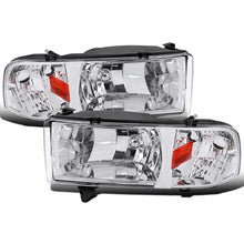 Ronnin - Fits 1994-2002 Dodge Ram 1500 2500 3500 All-in One Factory Replacement Headlights + Corner Signal Lamps Assembly Pair | Chrome