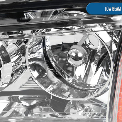 Ronnin - Fits 2006-2010 Dodge Charger Factory Replacement Halogen Headlights Assembly Pair | Chrome