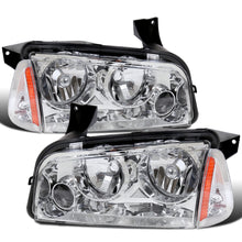 Ronnin - Fits 2006-2010 Dodge Charger Factory Replacement Halogen Headlights Assembly Pair | Chrome