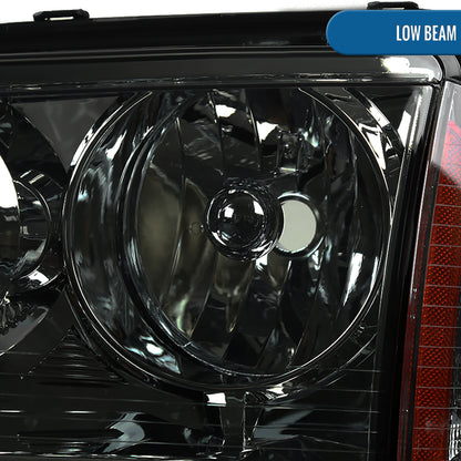 Ronnin - Fits 2006-2010 Dodge Charger Factory Replacement Halogen Headlights Assembly Pair | Smoke