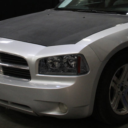 Ronnin - Fits 2006-2010 Dodge Charger Factory Replacement Halogen Headlights Assembly Pair | Smoke