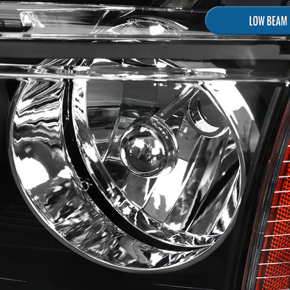 Ronnin - Fits 2006-2010 Dodge Charger Factory Replacement Halogen Headlights Assembly Pair | Black