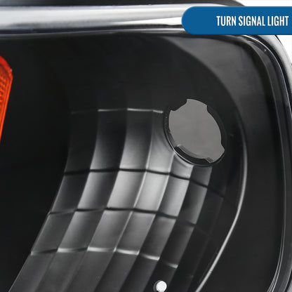 Ronnin - Fits 1997-2004 Ford F150 Expedition Headlights + Corner Parking Signal Lamps Replacement Assembly Pair | Black