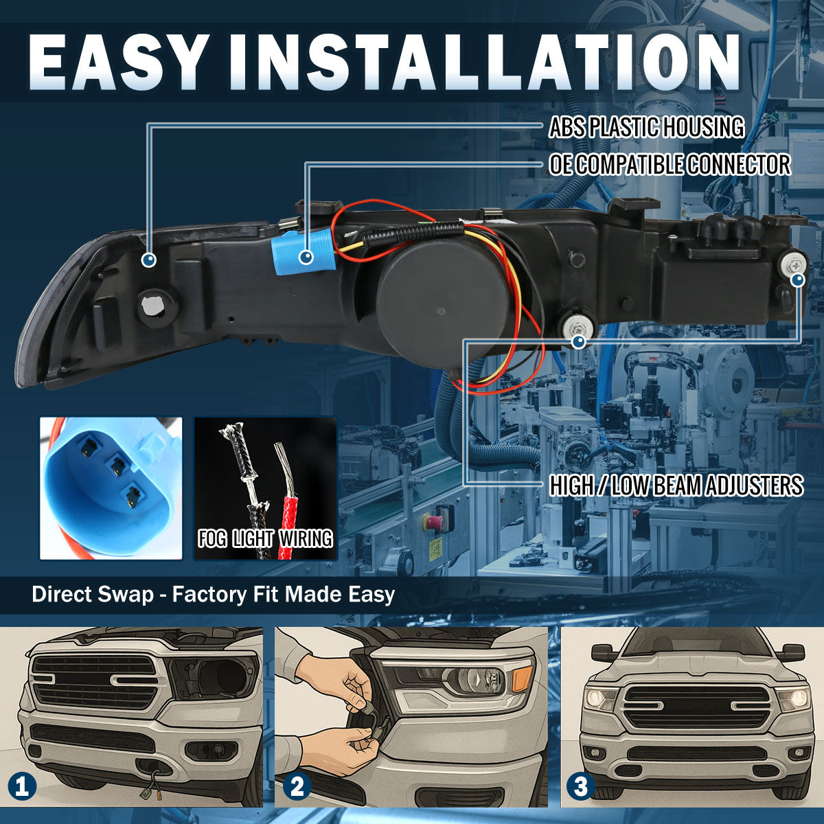 Ronnin - Conjunto de repuesto de faros delanteros + luces de estacionamiento de esquina para Acura Integra Sedán Coupé 1990-1993, par | JDM Negro